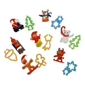 Lot of 7 Collectible Christmas Kinder Joy Surprise Egg Interlocking Toy Ornament